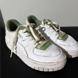 Puma Classic White and Green Sneakers